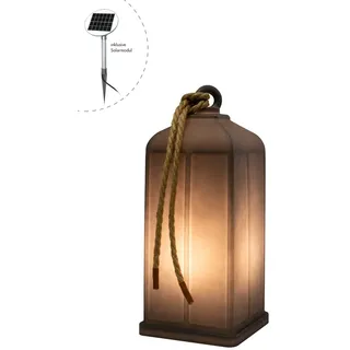 8 seasons design Shining Lantern Solar LED Deko-Laterne, Höhe: 45cm, anthrazit, inkl. Solarmodul und Leuchtmittel in warmweiß, als Solarlampe für Terrasse, Balkon, Garten mit Solarpanel