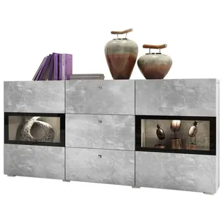 INOSIGN Sideboard INOSIGN "Baros", grau (beton, optik), B:132cm H:69,8cm, Sideboards, Sideboard, Breite 132 cm
