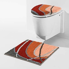 REDBEST WC-Deckelbezug Lynn, orange#grau, 47x50 cm