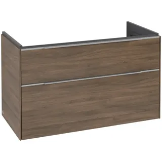 Villeroy & Boch Subway 3.0 Waschbeckenunterschrank, 2 Auszüge, 973x576x478mm, C57000VH, Farbe: Front/Korpus: Arizona Oak, Griff: Aluminium glänzend
