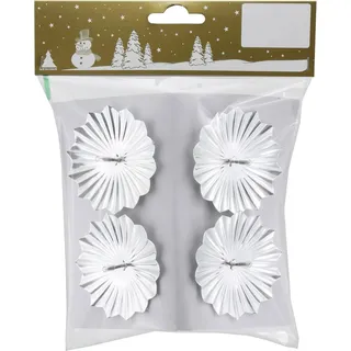 Weihnachts-Deko Kerzenhalter Blumenform aus Metall Ø 6 cm Silber 4 Stück