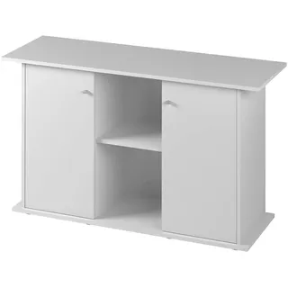 Ferplast Mobile supporto per acquario STAND DUBAI 120 con ante e ripiani, Piedini regolabili, Piano resistente all'acqua, 121 x 41 x h 73 cm, Legno Bianco