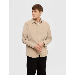 SELECTED Langarmhemd »SLHREGOWEN-CORD SHIRT LS NOOS«, braun