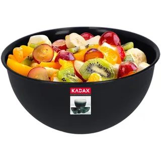 KADAX Schüssel aus Kunststoff, Salatschüssel, stapelbare Rührschüssel, Plastikschüssel, Küchenschüssel, runde Servierschüssel für Küche, Salat, Teig, spülmaschinenfest (5L, anthrazit)