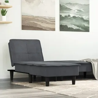 Möbel Chaiselongue Dunkelgrau Samt - Recamieren 352845 - Grau