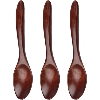 3 Stück holzlöffel klein,honiglöffel holz,Holzlöffel Esslöffel,Küchenzubehör,im japanischen Stil Küchengerät,für Heiße Schokolade-Kaffee-Tee-Honig Essen Mischen