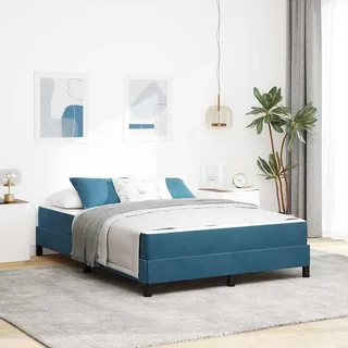 Langlebig Bettrahmen inkl. Lattenrost - Boxspringbett mit Matratze Dunkelblau 140 x 200 cm Samt - Klassische Betten Octo8878335 2parcel - Blau