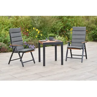 Merxx Athos Set 5-tlg. 2 Klappsessel 2 Auflagen Gartentisch 65(130)x65 cm