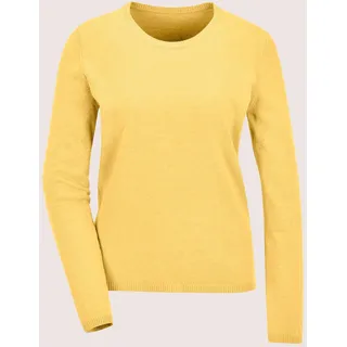 MADELEINE Longpullover "Pullover Leichtes Feinstrick-Oberteil mir Rundhals", goldgelb, melange