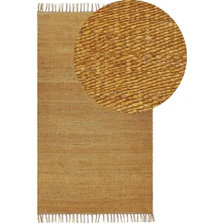 Beliani Teppich LUNIA senfgelb 80 x 150 cm Jute