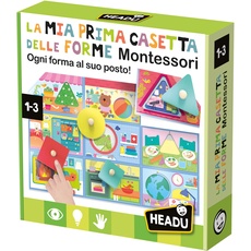 Headu Mein erstes Haus der Formen Montessori Jede Form an seinem Platz It57151 Lernspiel für Kinder von 1-3 Jahren, hergestellt in Italien