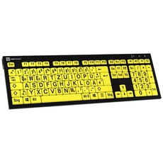 Bild XL-Print Kabelgebunden Tastatur Deutsch, QWERTZ Schwarz Multimediatasten, USB-Hub, Ger