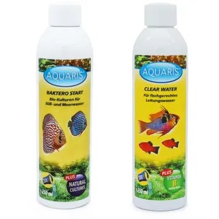 Aquarium-Pflege mit Aquaris Baktero Start + Clear Water für klares Wasser Set 500 ml