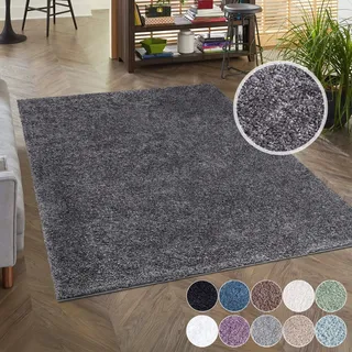 Carpet City Hochflor-Teppich »City Shaggy« rechteckig 30 mm Höhe Auch als Läufer, Langflor, Uni, Shaggy, flauschig-weich, grau