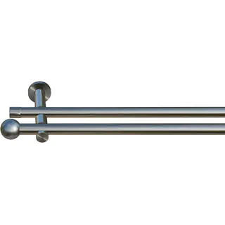 INDEKO Vorhangstange Colombes 2-läufig Ø 16 mm 300 cm Silber
