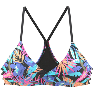 Triangel-Bikini-Top BENCH. "Pitch", Damen, Gr. 36, Cup C/D, bunt (schwarz, bedruckt), Microfaser, Polyamid, bedruckt, Bikini-Oberteile Triangel-Bikini-Top, mit stylischer Rückenlösung