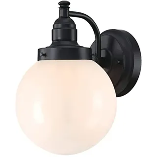 Westinghouse Lighting 6124040 Einflammige Wandleuchte Eddystone Kugel Opal Einflammig - Schwarz