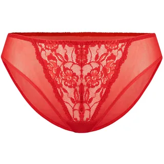 Teyli Slips Damen mit Spitzenbesatz - Damen Unterwäsche - Klassische Slip Damen Rot XL