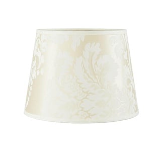 Licht-Erlebnisse Lampenschirm E14 aus Stoff Creme floral Blumenmuster konisch für Tischlampen Vintage Look Ersatzschirm für Nachttischlampen