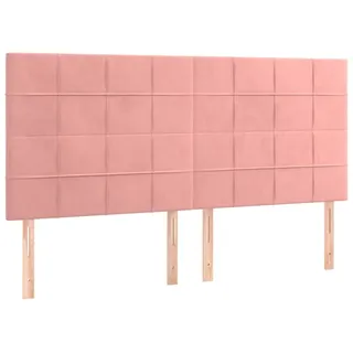 vidaXL Kopfteil Rosa 180 x 5 x 118/128 cm Samt - Rosa