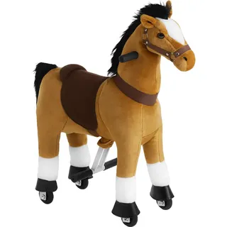 Tectake Schaukelpferd, Hellbraun, Kunststoff, 29x85x76 cm Ce Spielzeug, Babyspielzeug, Schaukeltiere - Hüpftiere