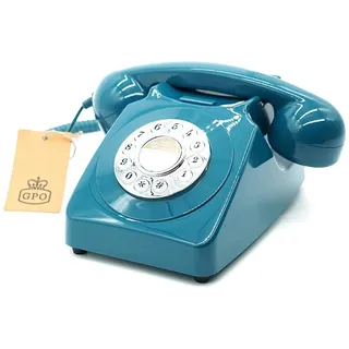 GPO 746PUSHAZU Nostalgie Telefon im 70er Jahre Design Azurblau