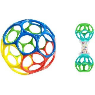 Bright Starts, Oball Classic &, Oball, Greifling Ball Rassel Spielzeug für unterwegs, Interaktives Babyspielzeug, Greifball, Motorikspielzeug für Babys und Kleinkinder ab der Geburt
