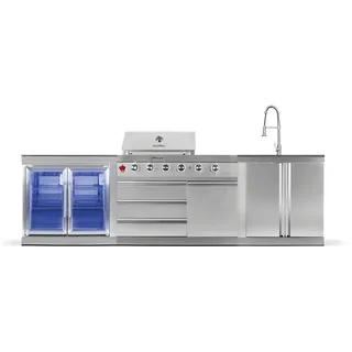 Goriller Outdoorküche Silverback M1 , Silberfarben , Metall , Rechteckig , 22,700 W , 300x90x58 cm , Ce , Grills, Gasgriller