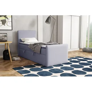 FEDVE Boxspringbett Schlafzimmerbett LAUTARO mit Bettkästen, Doppelbett mit Bonell-Matratze und Topper 80x200 - Violett