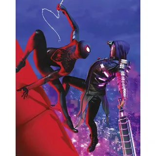 Komar Wandbild- Marvel Spider-Man Fight - Größe 40 x 50 cm - Poster, Kinderzimmer, Dekoration - gerollt ohne Rahmen, Blau,Rot