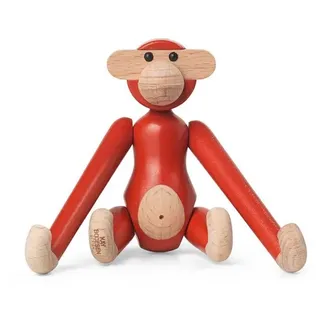 Kay Bojesen Kleine Figur mini Affe rot aus Holz