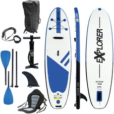 Bild von Inflatable SUP-Board »Ocean 10‘8“ Aufblasbares Stand Up Paddle Set (325x84x15cm)«, (Set, 8 tlg., incl. Zubehör, Kajaksitz, Fußschlaufe), blau