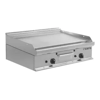 SARO Gas Griddleplatte TischE7/KTG2BBL, Edelstahl-Gasbratplatte mit Zwei-Zonen-Regelung, Maße (L x B x H): 700 x 800 x 270 mm