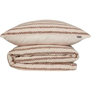 Schiesser Bettwäscheset Gwen | 2-teilig | Gestreift | Feinbiber | 100% Baumwolle | Reißverschluss | 155x220cm + 80x80cm | Creme - Creme