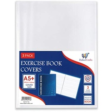 A5+ Bucheinband Kunststoff Hefthüllen Klare Schule Notebook-Schutzfolie Transparente Jacke Schutzhülle Bücher 9,8 x 7,5 Zoll/A5+ (24,89 cm x 19,05 cm) (3 Stück)