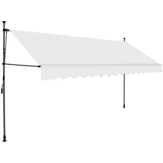vidaXL Einziehbare Markise Handbetrieben mit LED 350 cm Creme - Creme