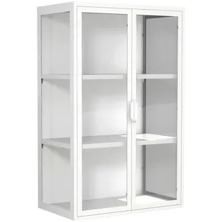 VCM Vitrine Glas Flokas Weiß