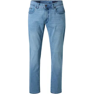 Pierre Cardin Regular-fit-Jeans "Lyon" mit Dornschlaufe für die Gürtelschnalle, light blau used buffies