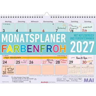 Neumann Monatsplaner 1M/1S Farbenfroh 2027