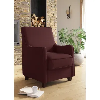 Sessel HOME AFFAIRE "County", lila (chianti), B:70cm H:91cm T:75cm, Luxus-Microfaser (100% Polyester);Struktur fein (100% Polyester);Luxus-Microfaser weich (90% Polyester, 10% Polyamid), Sessel, Sessel, mit englischer Naht und Federkern-Polsterung
