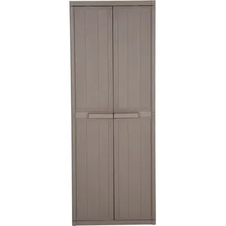 vidaXL Gartenschrank Braun 65x45x172 cm PP Holz-Optik - Braun