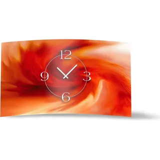 Abstrakt Strudel rot Designer Wanduhr modernes Wanduhren Design leise kein ticken dixtime 3D-0180 - Orange