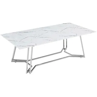 SalesFever Couchtisch Weiß Glas 110 x 40 x 60 cm