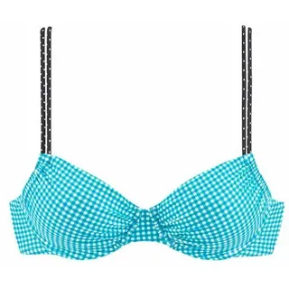 Buffalo Bügel-Bikini-Top Damen türkis-schwarz Gr.34 Cup B