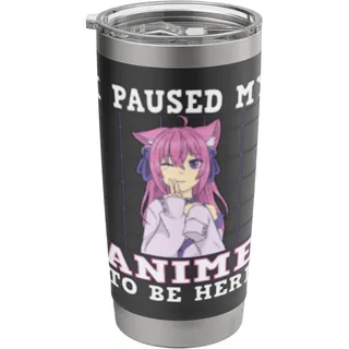 Ich habe meinen Anime pausiert, um hier zu sein, Anime Doppelwandiger Edelstahl-Thermobecher