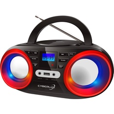 Tragbarer CD-Player | LED-Discolichter | Boombox | CD/CD-R | USB | FM Radio | AUX-In | Kopfhöreranschluss | 20 Speicherplätze | Kinder Radio | CD-Radio | Kompaktanlage