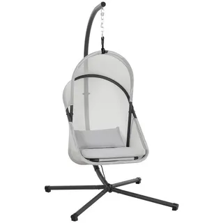 Siena Garden Hängesessel , Grau , Metall, Kunststoff, Textil , Füllung: Vlies,Vlies , 123x195x106 cm , wetterbeständig, Rückenlehne umklappbar , Gartenmöbel, Gartenschaukeln, Hängesessel