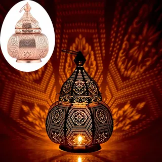 Tischlampe Nachttischlampe Lampe Leuchte Metall Kupfer Orientalisch 30 cm E27