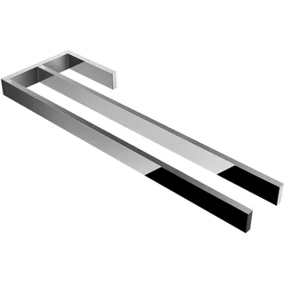 kalb | Handtuchhalter Jörn mit Zwei Stangen für Waschtisch, Chrom, Aluminium, Länge: 400mm, Höhe: 25mm, Tiefe: 120mm