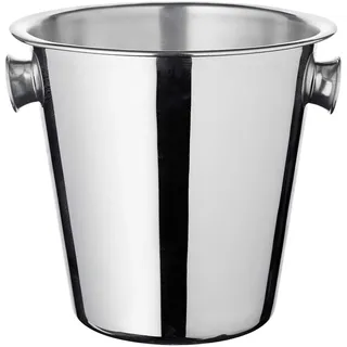 EDZARD Sektkühler Joey (Ø 21 cm) aus Edelstahl - Flaschenkühler, Weinkühler - Getränkekühler für 1 Flasche - Schale für Wein, Sekt & Eiswürfel - Champagner Kühler mit Griff